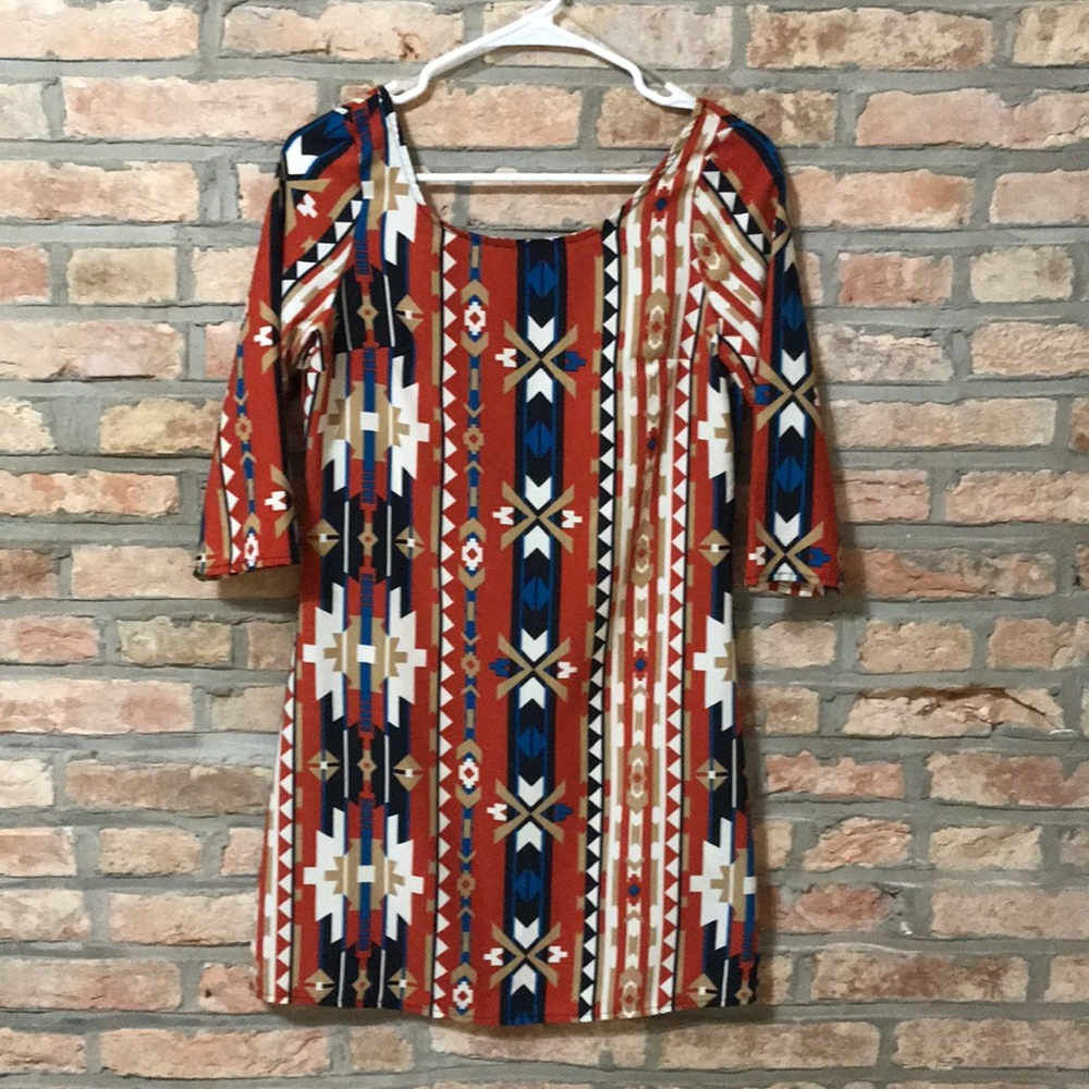 Tribal Print Mini Dress